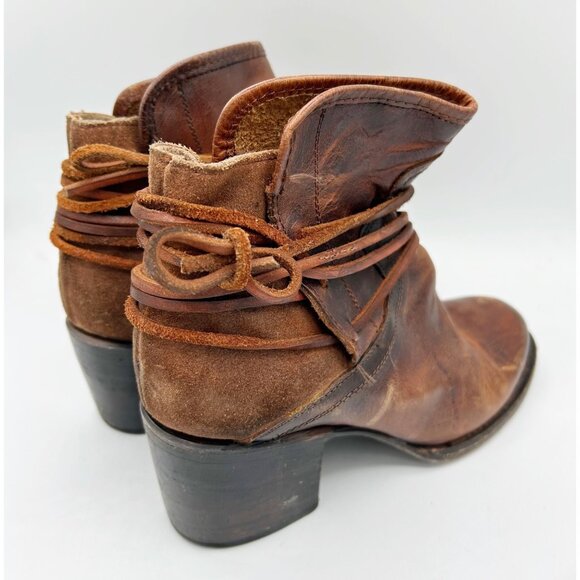 Free Bird Brown Leather Casey Boots Boho Distressed Size 8 Women's - Picture 4 of 6